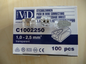 VID C1002250 VEZETÉKÖSSZEKÖTŐ 1,0 - 2,5mm² átlátszó